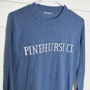 Alashan Pinehurst CC Golf Sweater Womens XS Blue Cotton Cashmere Crewneck Preppy